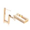 Trend Natural Zircon Long Rectangle Dangle Earrings For Women  Rose Gold Geometry Earrings Fashion Wedding Jewelry
