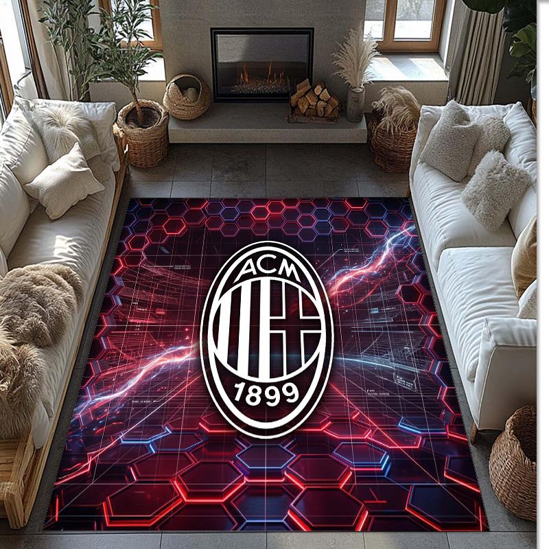 AC Milan Printed Flannel Area Rug Non Slip Soft Polyester Floor Carpet Indoor Decor Mat for Bedroom Living Room Sofa Game Room Home Decoration