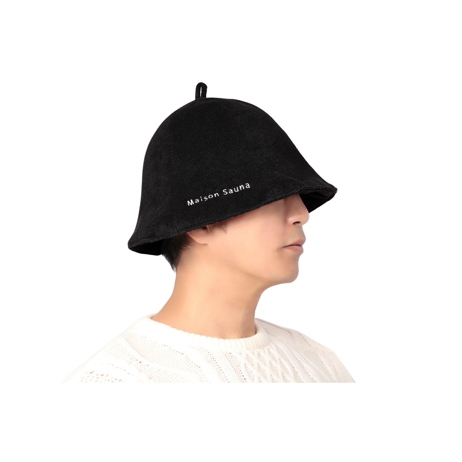 

Maison Sauna Hat Double Towel Fabric Overheating Prevention Easy Wash Unisex Men Women Cotton Polyester Black Sauna Spa Advisor Recommended