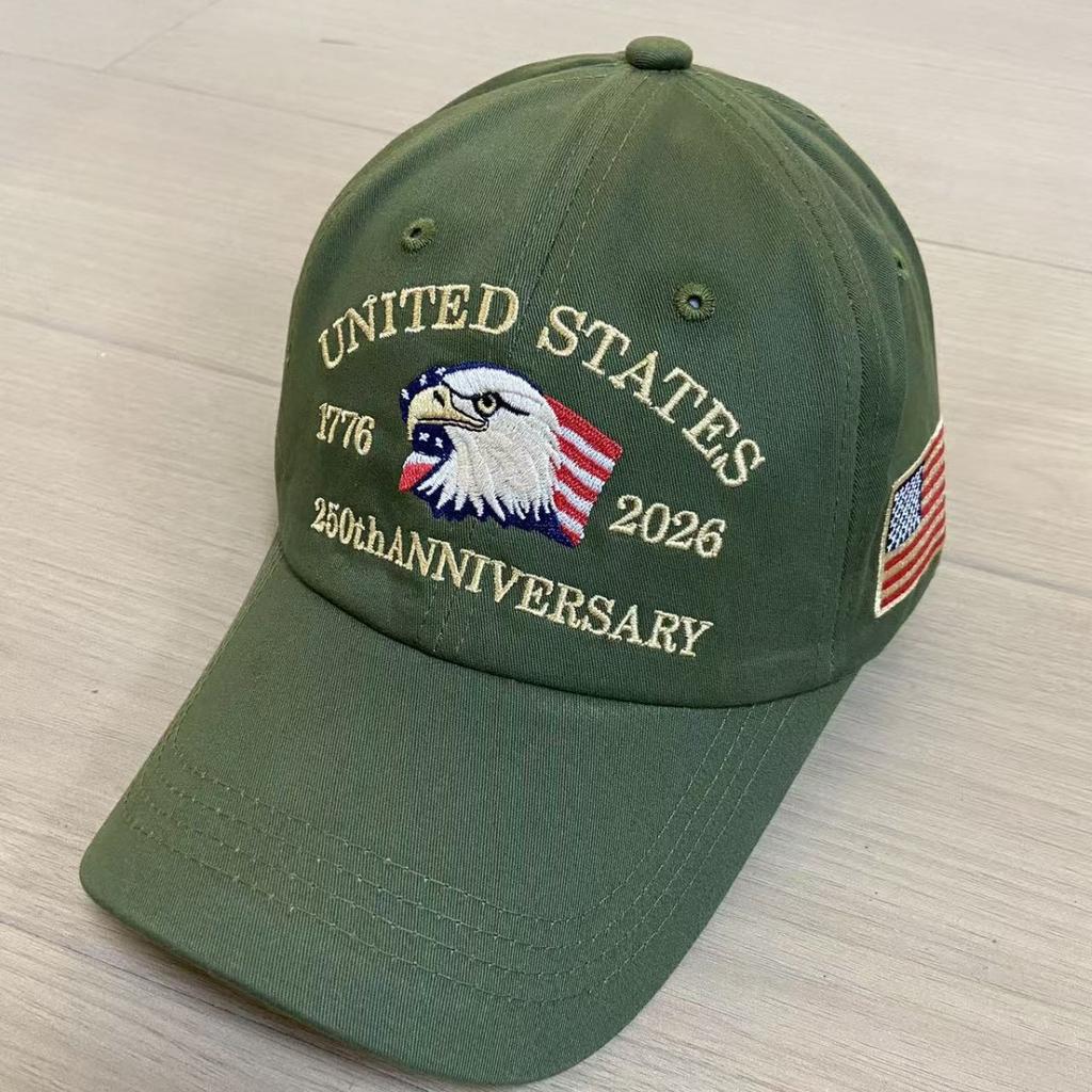 Commemorative Tide Brand American Flag Embroidery Baseball Cap Cap Big Head Circumference Adjustable Breathable Rest Hat Men And Women