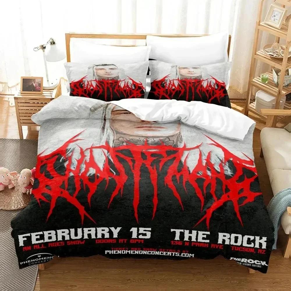 

3D Print Ghostemane Singer Beding Set Bedrom Soft Modern Bedspreads Comefortable Children Kids Soft Duvet Cover Comfortable Quilt Cover And Pilowcase 135*200cm Eu-Single