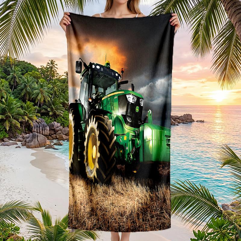 Tractor Fashion Beach Towel: Ideal for Summer Adventures Soft, Absorbent and Quick Drying Suitable for Swimming and Bathing