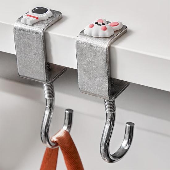 

Крючок для школьной сумки, ученический стол, боковой крючок, офисная вешалка, столешница, прочный, несущий, универсальный, неперфорированная паста 3 per pack серый