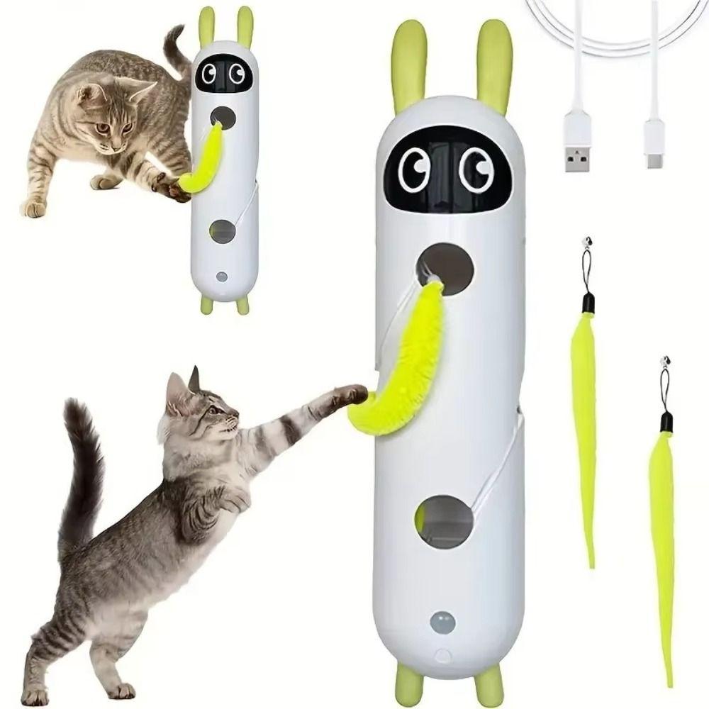 USB Charging Teasing Cat Toy Fluffy Teaser Motion Activated Kitten Toy  Enjoying Oneself
