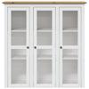vidaXL White Brown Wood Solid Pine BODO Glass Door Cabinet 355078
