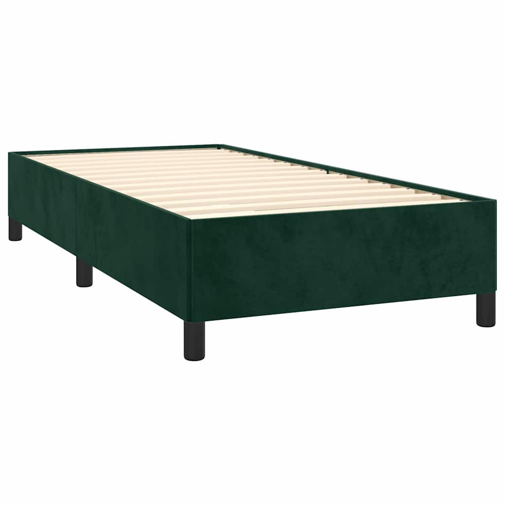 Bed Frame without Mattress Dark Green 90x190 cm Velvet