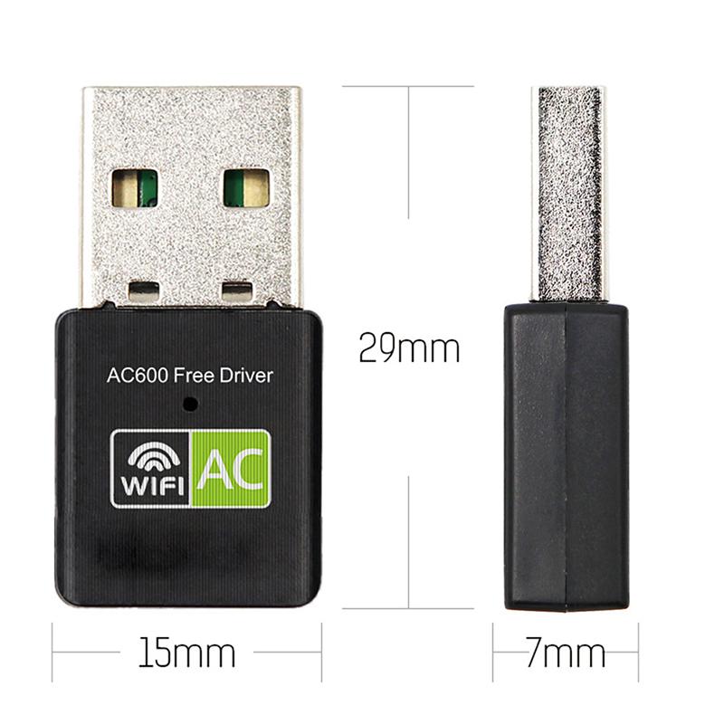 Adaptateur Wifi USB sans pilote 600Mbps Adaptateur Wi-Fi 5Ghz Antenne USB Ethernet PC Adaptateur Wi-Fi Dongle Wifi Lan Récepteur Wifi AC