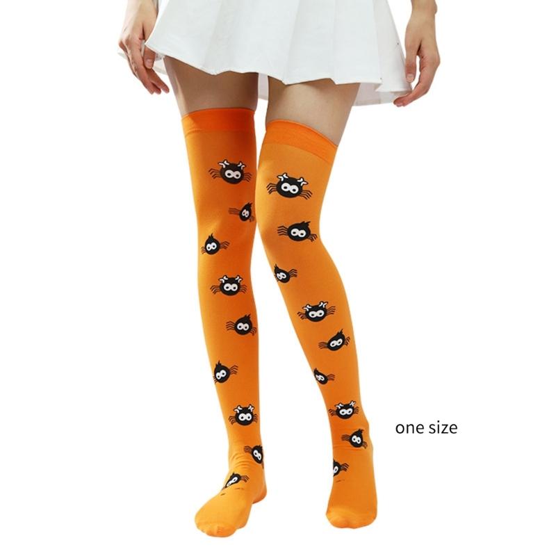 Over Knee Thigh Socks Halloween Thigh High Stockings Novelty Hosiery Printed Long Stockings for Womens Girls Gifts