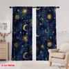 2D Flat Printing 2pcs Drapes Boho Outer Space Light Filter Summer Party Decorations Use for Holiday Decor
