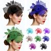 Breathable Tulle Flower Hair Clip With Feathered Formal Event Fascinator Hat for Casual Outfit Cocktails Party Dressingup