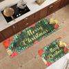 American Christmas Mat Holiday Decoration Mat Kitchen Non-slip Easy Care Crystal Velvet Mat