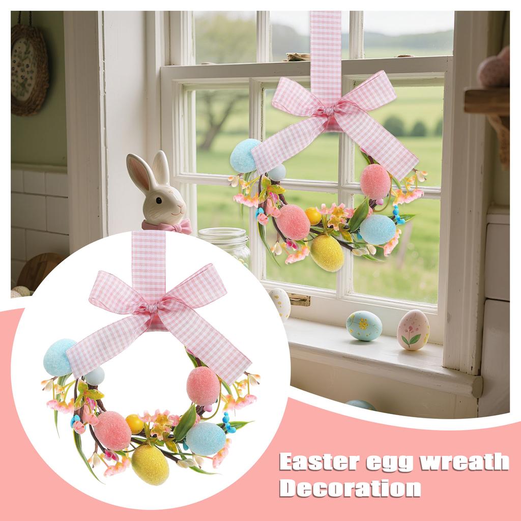 Miniature Easter Wreath, Suitable For Kitchen Cabinets, Miniature Spring Artificial Easter Egg Wreath.