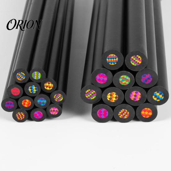 Drawing Pencils with Durable Core 12PCS Rainbow Colored Pencils, Black Wood Barrel And for Toddlers Lead Core, Art Training Sketching Kids Supplies
