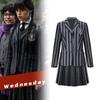 Halloween Wednesday Addams Role Playing Adult School Uniform Costume Set For Girls And Women