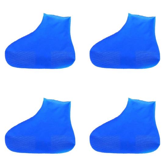 1 Pair Rainy Shoe Covers  Anti-Slip Thickened Soles Stretchable Shoe Covers L синий
