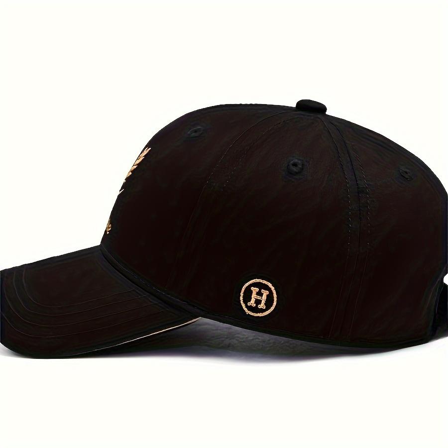 Feather & Freedom Embroidered Baseball Cap Black Washed Peaked Hat Summer Adjustable Sunshade Cap Suitable For Outdoor Sports