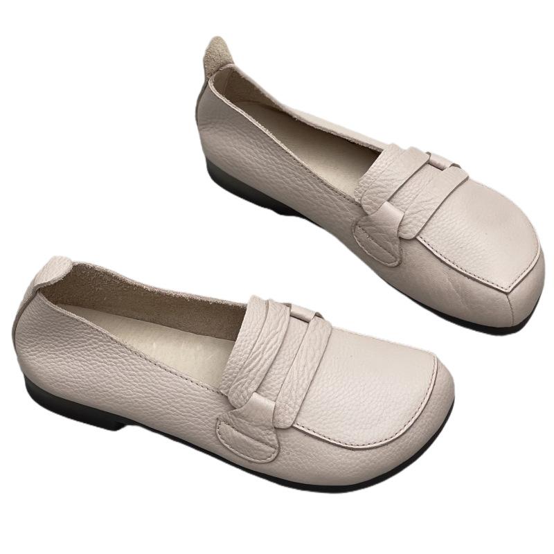 New Retro Single-shoe Flat, Round Toe, Flip-top Casual Women's Shoes