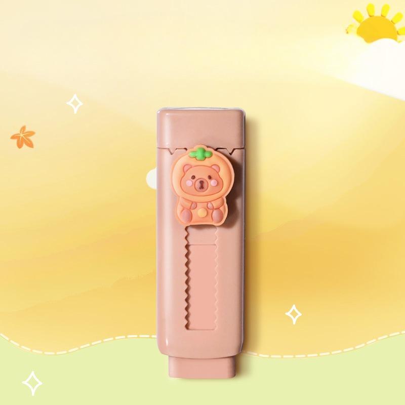 1Pc Cute Cartoon Capybara Push-out Eraser Creative Fun Student Stationery Gifts Kawaii School Supplies Pencil Erasers for Kids