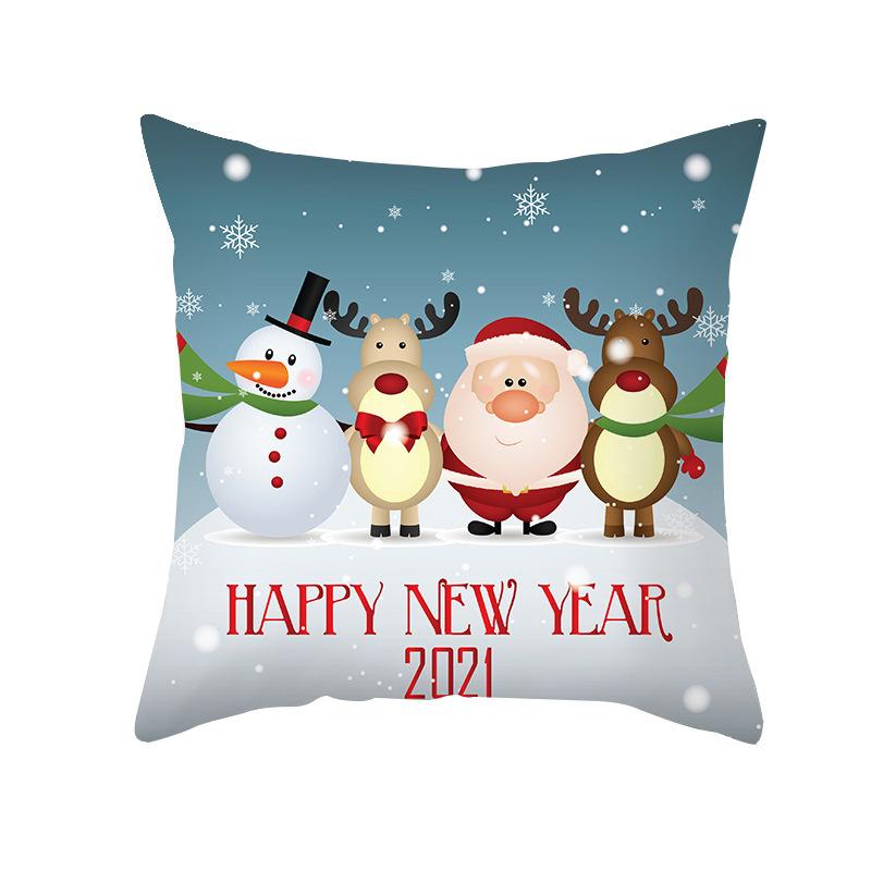 New Christmas Pillowcases Home Office Decoration Printed Linen Cushion Supplies