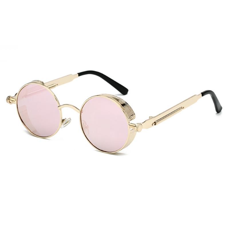 Metal Round Sunglasses Gothic Steampunk Shield Eyewear Shades Reading Prescription Sun Eyeglasses +0.5 +1.0 +2.0 To +6.0