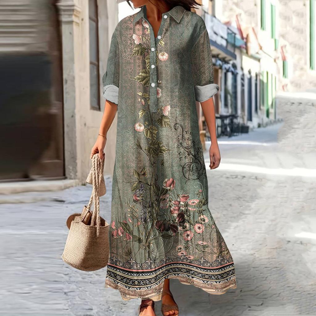 Women's Casual Loose Fashionable Floral Print Dress