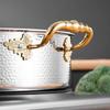 FATTBAO 304 Stainless Steel Hammered Hot Pot with Glass Lid