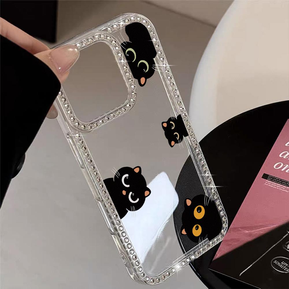 Bracelet Chain Phone Case For iPhone 17 16 15 13 14 for 17Air 17 12 14 16 Pro 17 14 16 Pro Max Sparking Diamond Cute Pattern Hard Cover With Lanyard