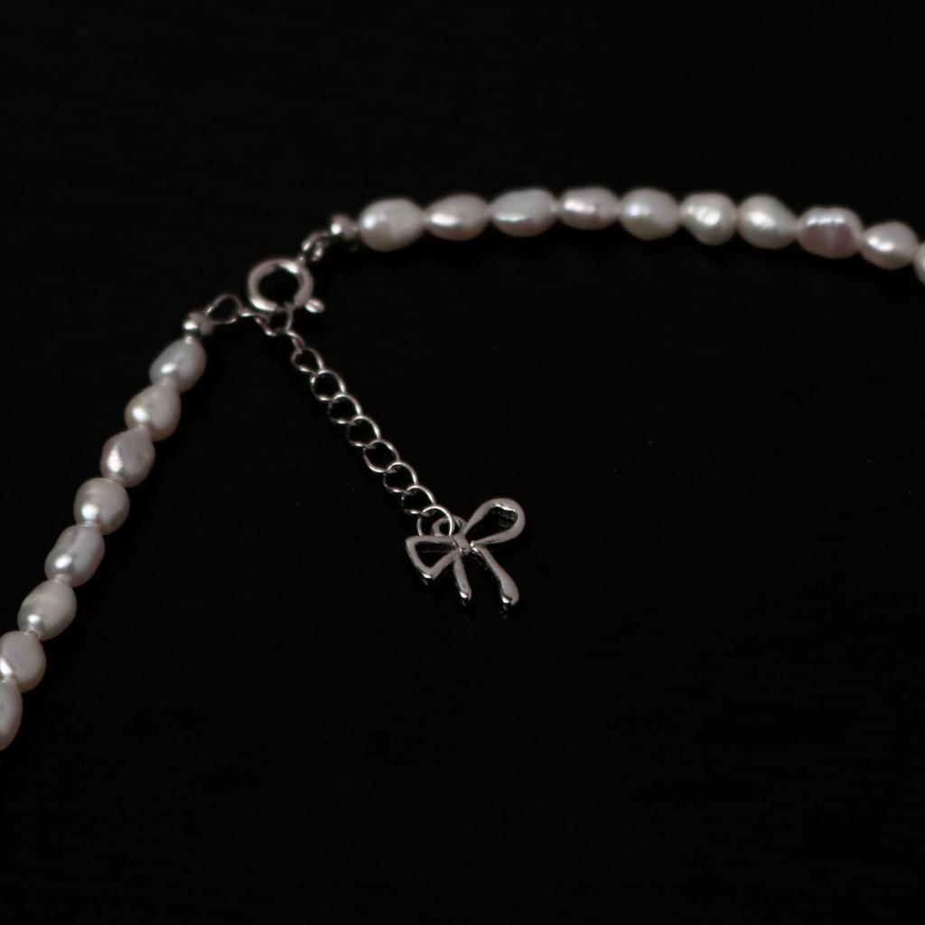 Small Blush Natural Freshwater Pearl Necklace Broken Silver Baroque Summer Dopamine Beaded Collarbone Chain Female