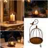Distressed Iron Decorative Hanging Birdcage Photo Props Iron Candleholder  Home Decoration