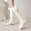 Women's Long Boots for Autumn and Winter New Rabbit Fur High-heeled High Leg Women's Boots with Plush Cotton Boots