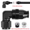 AN10 PTFE Fuel Hose Fitting Adapter Oil Cooler Fuel Pipe Line Forged Type Swivel Hose End Fitting 45°Degree 90°Degree Black 10AN