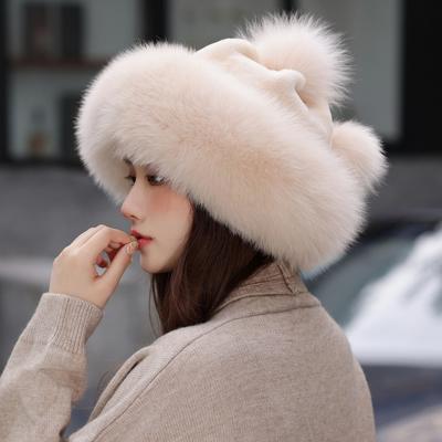 Cappello di protezione per le orecchie in pelliccia di volpe, caldo cappello di visone, cappello da donna in pelliccia di coniglio Rex, cappello da donna in pelliccia di visone, nuovo cappello da principessa