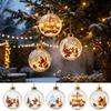 Acryl-Weihnachtskugeln Leuchtende Kugeldeko, Leuchtend mit Mini-Feiertagsszene, Klare Leuchtende Geschenke Baumhänge-Deko Warmes LED für Zuhause,
