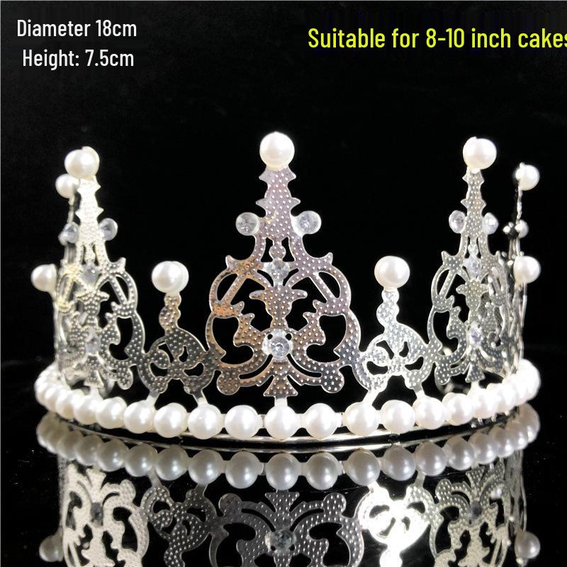 Královský krajkový a perlový dort - design královny čelenky pro svatby a narozeniny