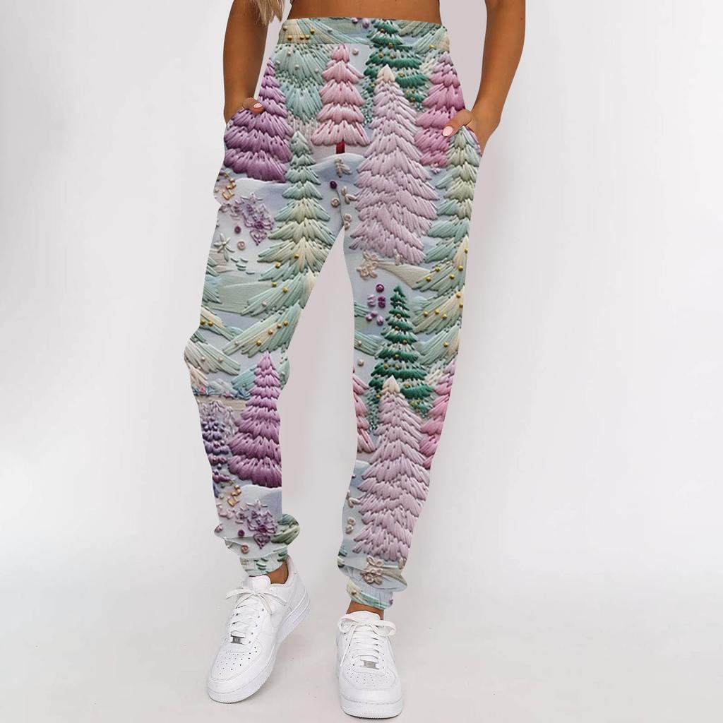 Dámské tepláky Trendy Vnitřní Baggy tepláky S vysokým pasem Ležérní kalhoty Jogger kalhoty