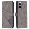 BINFEN COLOR For OnePlus Nord CE4 Lite 5G/Oppo K12x 5G (China) Phone Cases Wallet Stand Geometry Imprinted Leather Cover