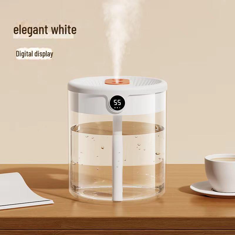 

Увлажнитель воздуха с двойным распылением объемом 2 л и цифровым дисплеем для бесшумного дома, спальни, офиса. Большая емкость, питание от USB. Digital Display Version белый