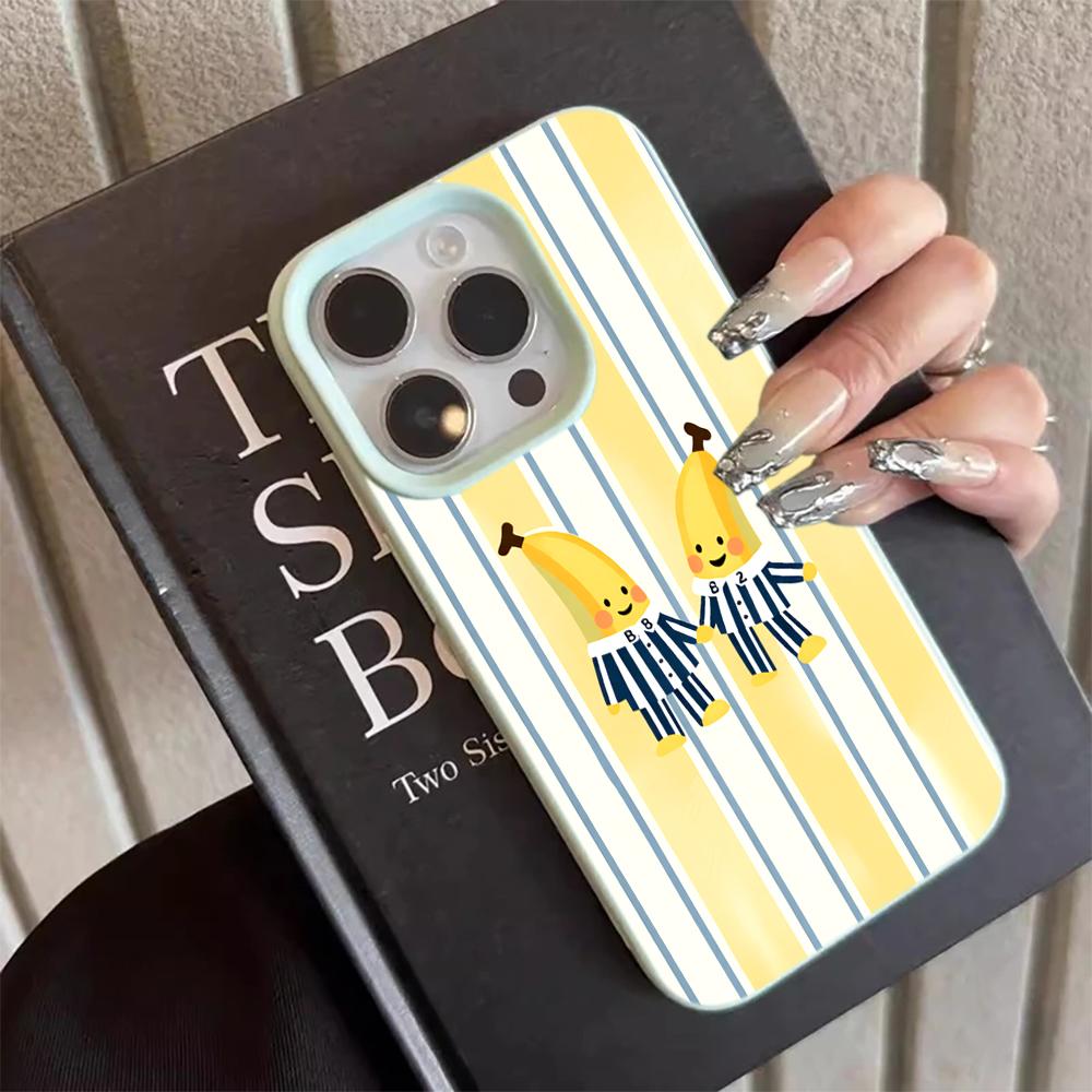 

Cute Cartoon Stripe Phone Case For iPhone 11 17 16 15 14 13 12 Pro Max For iPhone Air XR XS X 16 15 14 Plus Lychee Bumper Cover iPhone17 Pro