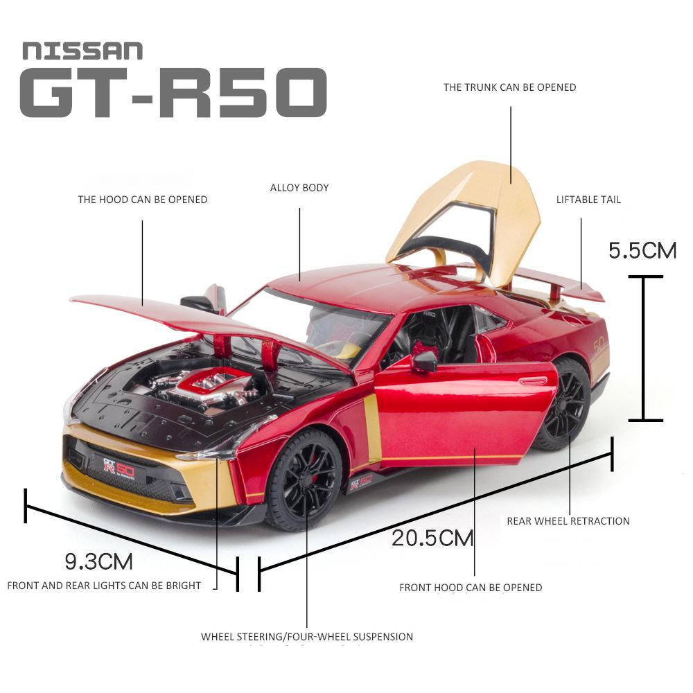 1:24 Schaal Nissan Skyline Ares GTR50 GT-R50 Legering Modelauto, Voertuig Diecasts Metaal Casting Geluid Licht Auto Speelgoed Voor Kinderen Geschenken