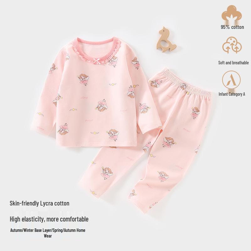 

Autumn Girls and Boys Baby Two-Piece Pajama Set 100 cm (Dual-purpose Crotch)