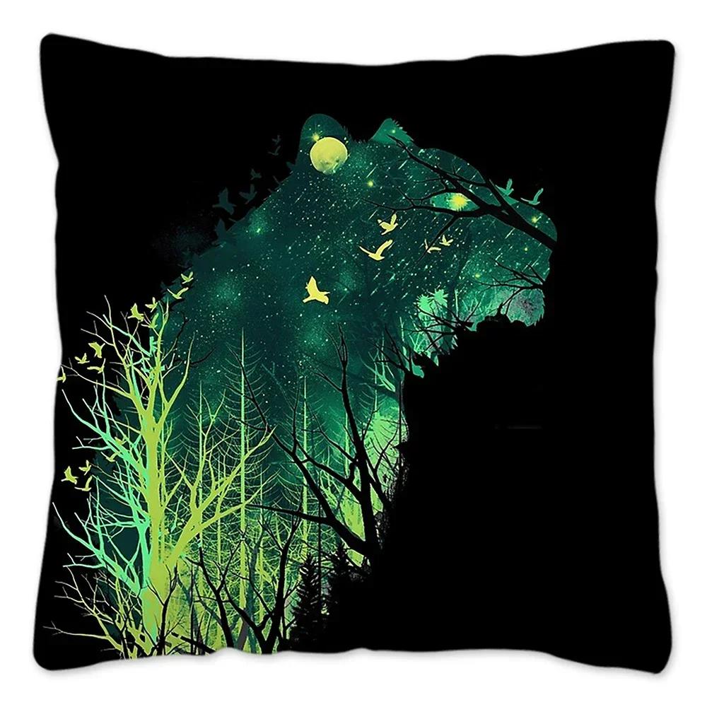 Tiger Head Printed Cushion Cover X Pillows Decorative  Animals Tiger Pillow Cover Home Decor Pillowcase For Couch