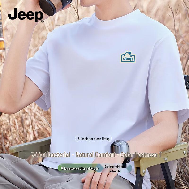 JEEP Men s Antibacterial Breathable Short Sleeve T-Shirt L