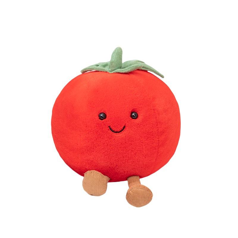 Peach & Tomato Jelly Plush Doll - Cute Fruit Toy Gift for Kids