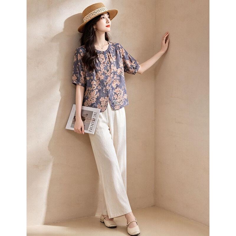 D.F.DEAR Women's Light Mature Floral Two-Piece Outfit