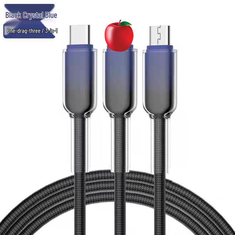 120W Super Fast Charging 3-in-1 Data Cable for Huawei, Type-C, Apple, and Android Devices