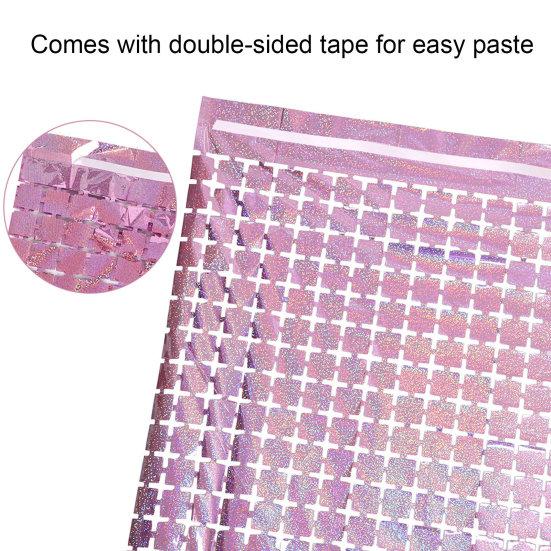 5 sztuk kwadratowa świecąca kurtyna tło imprezowe folia brokatowa zasłona z frędzlami dekoracje świąteczne tło do budki fotograficznej serpentyny