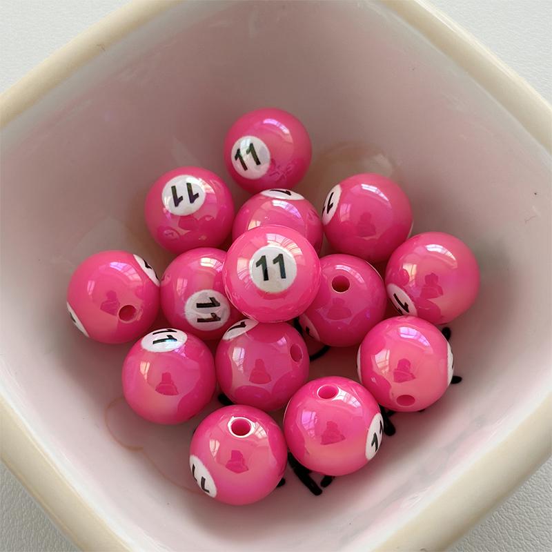 1Pc 16Mm Round Acrylic Big Hole Billiards Ball Loose Spacer Beads For Jewelry Making Diy Handmade Bracelet Findings