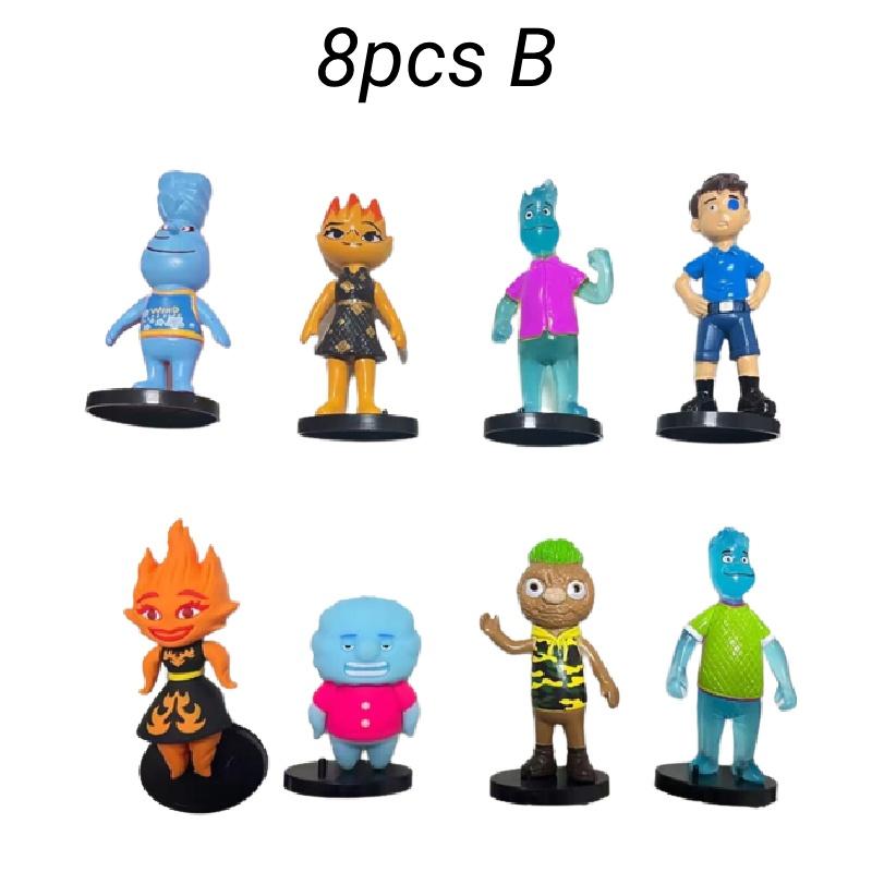 Figuras Crazy Element City de 6-9cm Com Base Pacote de 8 Brinquedos de PVC Sortidos Para Crianças 4-6)