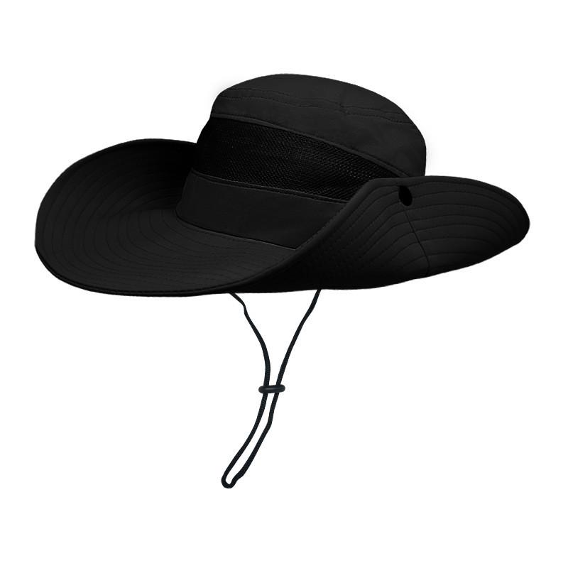 

Outdoor Sun Hat Men Women Large Brim Fisherman Cap With Uv Protection For Beach Fishing чорний