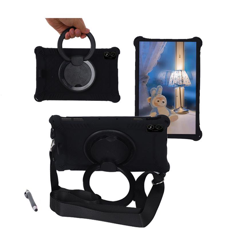 Rotatable Leather-Texture Silicone Case for Teclast T40 5G Tablet, Anti-Drop Protection